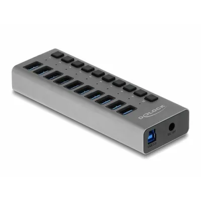 Produktbild von DELOCK Externer SuperSpeed USB Hub mit 10 Ports + Schalter