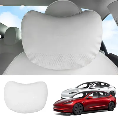 Image de Coussin de soutien cervical pour siège de voiture, réglable, blanc, 1 pièce