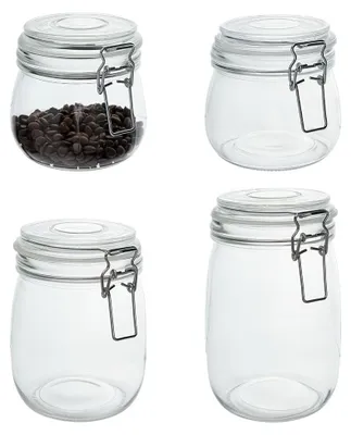 4 Glasvorratsdosen mit Deckeln, 13/17/25/34 oz, luftdicht