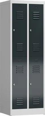 Produktbild von Spind Garderobenschrank 4 Fächer Kleiderspind 1800 x 600 x 500 mm lichtgrau/anthrazitgrau X-520228