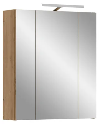 Immagine prodotto di xonox.home Armadio a specchio Ice con illuminazione (L/H/D: 60x70x18 cm) in riproduzione Rovere Artigianale e riproduzione Rovere Artigianale