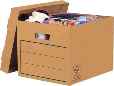 Immagine prodotto di Set di 10 contenitori Famanu, dimensioni 32x25x39 cm, colore marrone - Ideali per documenti e vari oggetti