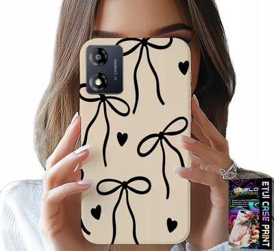 Image de Etui pour Motorola Moto E13 - Beige Ribbon Cocards Fashionable Patterns