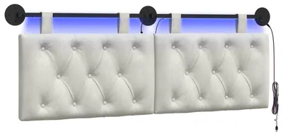 Image de vidaXL Tête de lit suspendue en velours crème