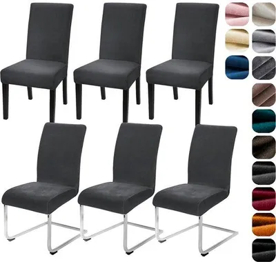 Obrázok produktu pre Uniqoos® Sada 6 elastických poťahov na stoličky – poťahy na stoličky bez podrúk, elastické, možné prať do 40°C, vhodné do sušičky