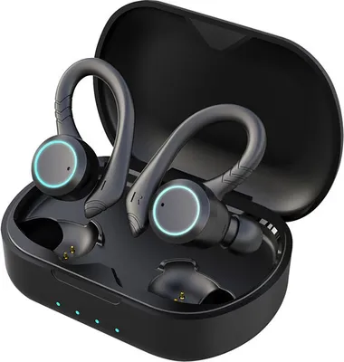 Image de Véritables écouteurs sans fil intra-auriculaires Bluetooth avec basses profondes étanches et à chargement rapide pour la course à pied sportive