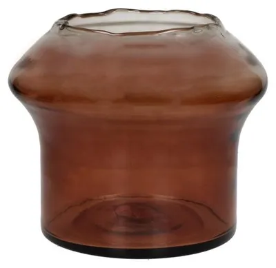 Zdjęcie produktu dla Wazon Pomax Famiglia, wykonany ze szkła, kolor bursztynowy, średnica 25 cm, wysokość 20 cm