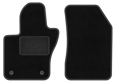 Produktbild von Velours-Fußmatten Vorne passend für Jeep Renegade II (SUV, Bj. 2018-) –  schwarz, passgenau, mit Befestigungen set 2 Stk. - STANDARD