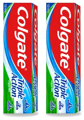 Produktbild von 2 x Colgate Triple Action Original Mint Tandpasta - 100 ml - Vorteilspackung - 2 Stücke