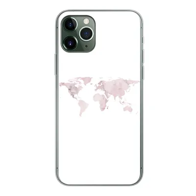 Produktbild von MuchoWow® Handyhülle Schutzhülle Hülle für iPhone 11 Pro Weltkarte - Marmor - Rosa Silikon Softcase Handy Hülle - Handy