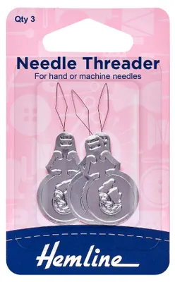 Nadeleinfädler Aluminium, 3er-Pack, silber, 5 x 1,5 cm