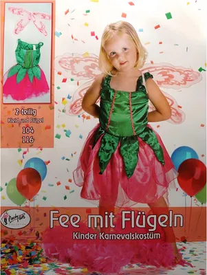 Produktbild von Kinder Feenkostüm mit Flügel / Größe: 104