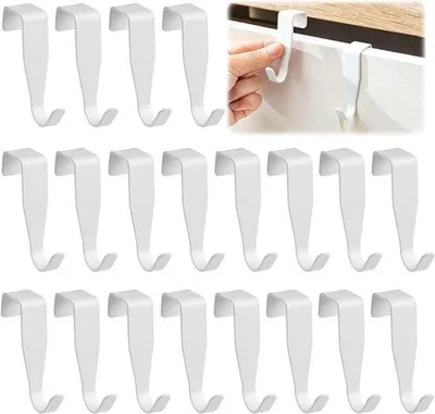 Imagen del producto de Juego de 20 ganchos de acero inoxidable para exteriores, de 6,5 cm de longitud, ideales para colgar ropa y perfectos para puertas y armarios