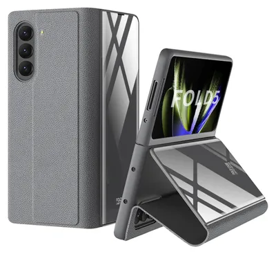 Obrázek produktu pro Pro Samsung Galaxy Z Fold5 5G ochranný kryt z umělé kůže s přihrádkou na kreditní kartu