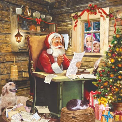 Produktbild von Servietten 33x33 cm - Santas mail