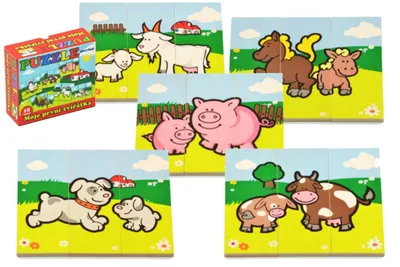 Obrázek produktu pro Puzzle Moje první zvířátka dřevěné 18 dílků pro nejmenší v krabičce 13x11,5x4,5cm 12m+ MPZ