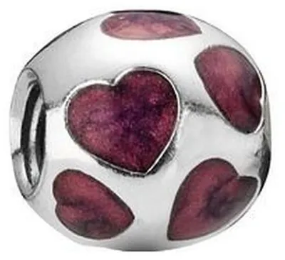 Produktbild von Pandora Charm Lila Herzen Emaille Sterling-Silber 790543EN21