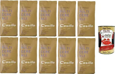 Produktbild von Casillo Le Speciali Farina Multicereali con Semi Mehrkornmehl mit Samen 10x500gr + Italian Gourmet polpa 400g