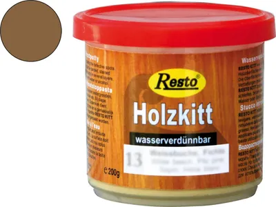 Produktbild von Resto Holzkitt ReparaturpasteSpachtelmasse lackierbar Nussbaum dunkel 200g