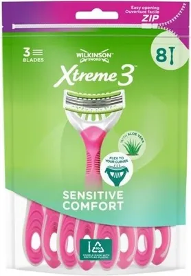 Produktbild von Wilkinson Xtreme 3 Beauty Sensitive, Einwegrasierer, 8 Stück
