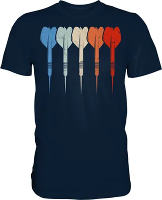 Produktbild von Vintage Darts Retro Dartpfeile T-Shirt – Navy / S