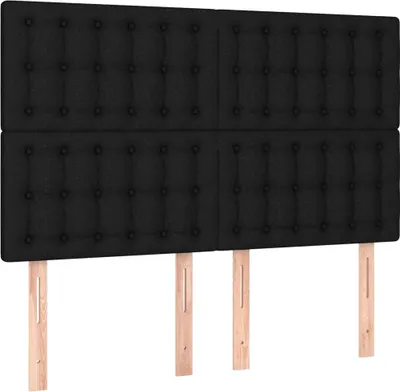 Produktbild von vidaXL Kopfteil Schwarz 144x5x118/128 cm Stoff
