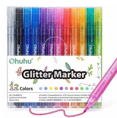 Obrázek produktu pro Třpytivé fixy OHUHU Glitter, 12 ks