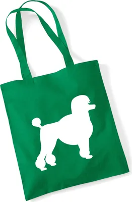 Produktbild von Huuraa Jutebeutel Pudel Silhouette 10 Liter Kelly Green Baumwolle Tasche Geschenkidee