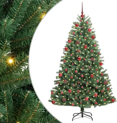 Productafbeelding van Kunstkerstboom, inklapbaar, met 300 LED-lampjes, groen, 180 cm