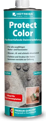 Produktbild von HOTREGA Protect Color Farbvertiefende Steinveredelung 1L - Imprägnierung für Natur- und Kunststeine, Steinschutz, Mengen:1