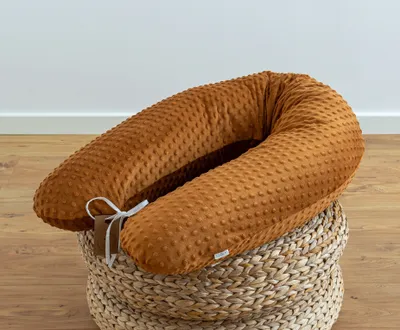 Produktbild von 170 cm M/L Braun 100% MINKY 350g/m2 Seitenschläferkissen Stillkissen Schwangerschaftskissen Medium-WEICH Kissen + Bezug Lagerungskissen Kuschelkissen