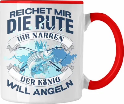 Produktbild von Trendation - Angler Tasse Geschenk Männer Spruch Lustig für Fischer Geschenkidee Angeln Becher (Rot)