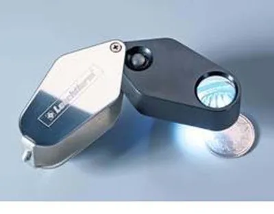 Produktbild von LED-Einschlaglupe, 10-fache Vergrößerung, schwarz, Ø 18 mm