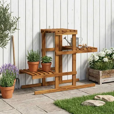 Produktbild von Möbel Pflanzenständer Natur 82 x 36 x 60 cm Massivholz Akazie - Beete &8034