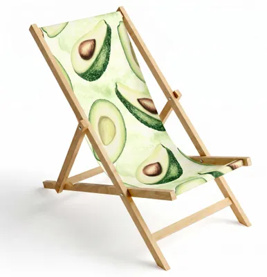 Produktbild von FEROCITY, Holz Liegestuhl Klappliegestuhl, Avocado Motiv, klappbar