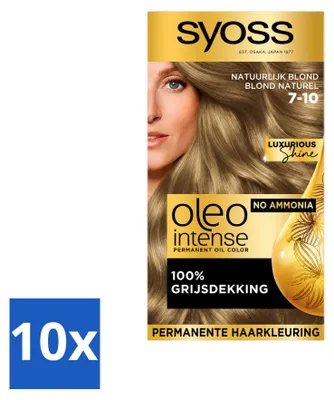 Obrázok produktu pre 10 ks trvalej farby na vlasy Syoss Oleo Intense 7-10 – svetlá blond – výhodný balík – 10 kusov