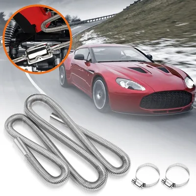 Immagine prodotto di Hengda 200cm φ25mm tubo di scarico silenziatore in acciaio inox - set completo per riscaldatore diesel e riscaldatore auto con fascette e silenziatore