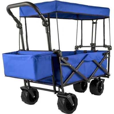 Immagine prodotto di Carrello robusto - Carrello da trasporto - Carrello per la spiaggia - Carrello pieghevole - Capacità di carico: 85 cm