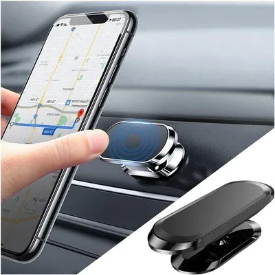 Image de Support magnétique pour voiture, pivotant à 360°, noir