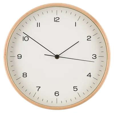 Image de Horloge murale en contreplaqué, Ø 31 cm