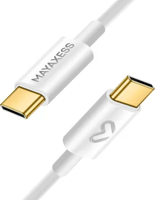 Produktbild von Mayaxess, USB-C Ladekabel 1m für Galaxy S25 / Ultra / Plus / FE / Edge, Weiß