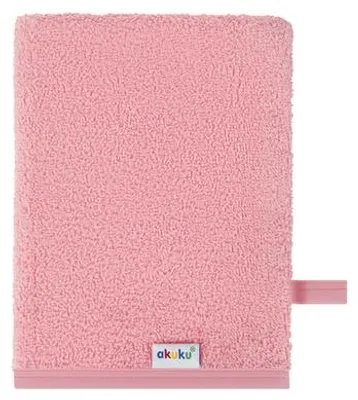 Produktbild von Akuku Waschhandschuh XL für Babys, 100 % Baumwolle, Rosa