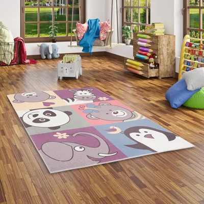 Produktbild von Luxus Super Soft Kinder Fellteppich Plush Kids Lustige Tiere, Größe:160x230 cm