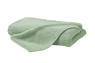 Produktbild von Hahn Primera Strickdecke Kuscheldecke Perlmuster 130x170 cm salbei 545001-513