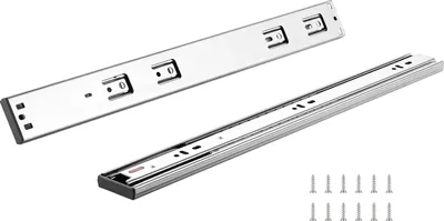 Zdjęcie produktu dla SucceBuy 6 par prowadnic do szuflad 558,8 mm, prowadnice boczne, solidna stalowa prowadnica z pełnym wysuwem, miękkie zamykanie, bezgłośne prowadnice, nośność 100 funtów