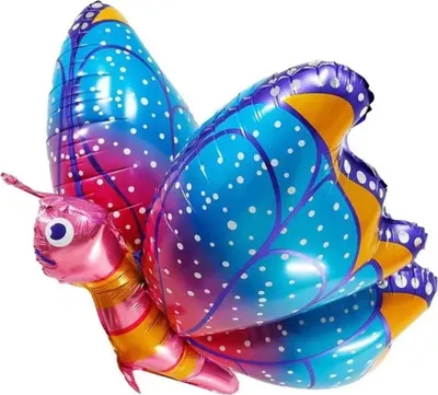Produktbild von Folienballon Tier, Schmetterling bunt blau, ca. 78 x 56,5 cm