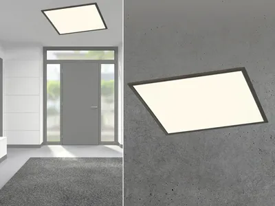 Image de Trio leuchten Trio leuchten - Plafonnier à LED - Plafonnier - 31W - Blanc chaud 3000K - Dimmable - Carré - Noir - Aluminium