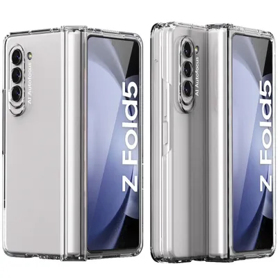 Obrázek produktu pro Pouzdro pro Samsung Galaxy Z Fold 5, ochrana pantu, tvrdý PC s ochranným sklem, kompletní krytí pouzdro Průhledný