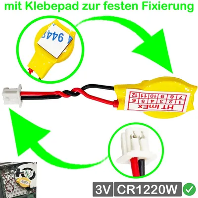 Produktbild von RTC BIOS CMOS Battery Batterie kompatibel mit KTS CR1220W 3.0V