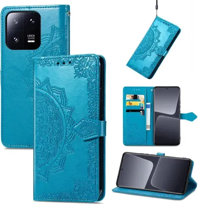 Produktbild von König Design Hülle kompatibel mit Xiaomi 13 Kunstleder Handyhülle - Handy Case Blau